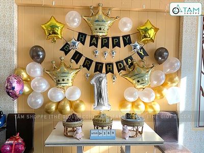 Set bóng sinh nhật vương miệng Hoàng gia (Số theo tuổi) SSN-BDTS-004-5