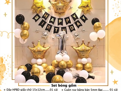 Set bóng sinh nhật vương miệng Hoàng gia (Số theo tuổi) SSN-BDTS-004-5