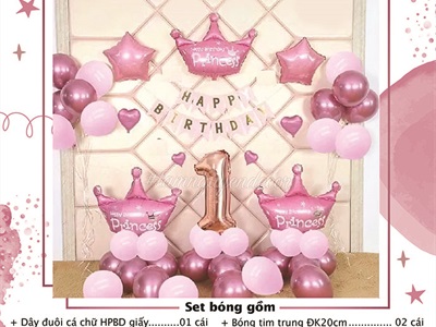 Set bóng sinh nhật vương miệng Hoàng gia (Số theo tuổi) SSN-BDTS-004-5