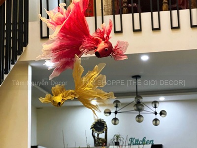 Mô hình cá chép decor đuôi lá thân xốp [Form đẹp - Nhiều cỡ/ màu] TCV-CA-04