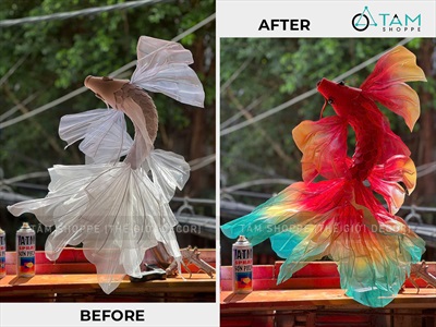 Mô hình cá chép decor đuôi lá thân xốp [Form đẹp - Nhiều cỡ/ màu] TCV-CA-04