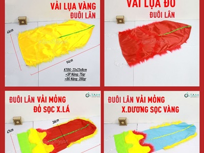 Đầu lân cỡ trung có đèn Led cho bé [Kèm pin - Đuôi/ Trống lẻ] DAULAN-03