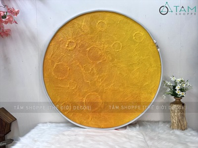 [ORDER 3-5 NGÀY] Đèn mặt trăng phẳng vân nổi 2D decor nhiều cỡ [Dạng treo - Sáng đẹp] DENTRANG-02