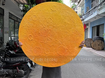 [ORDER 3-5 NGÀY] Đèn mặt trăng phẳng vân nổi 2D decor nhiều cỡ [Dạng treo - Sáng đẹp] DENTRANG-02