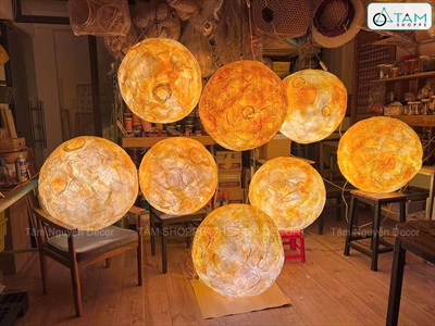 [ORDER 3-5 NGÀY] Đèn mặt trăng tròn 3D decor nhiều cỡ [Cứng cáp - Sáng đẹp] DENTRANG-01