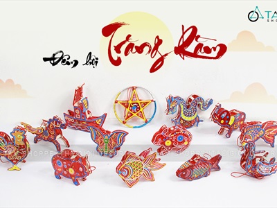 Lồng đèn giấy kiếng mini hình thú 13 kiểu ĐK15cm LDEN-KIENG-03