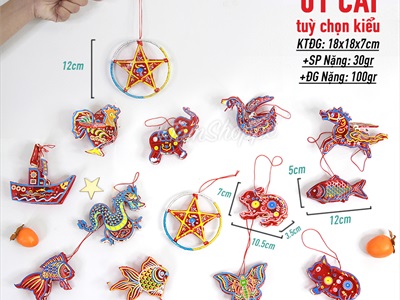 Lồng đèn giấy kiếng mini hình thú 13 kiểu ĐK15cm LDEN-KIENG-03