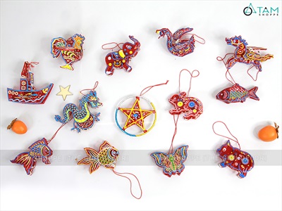 Lồng đèn giấy kiếng mini hình thú 13 kiểu ĐK15cm LDEN-KIENG-03