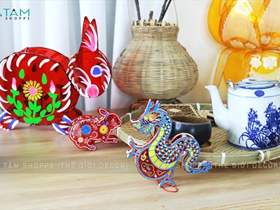 Lồng đèn giấy kiếng mini hình thú 13 kiểu ĐK15cm LDEN-KIENG-03