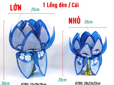Lồng đèn hoa sen giấy kiếng 5 màu 2 cỡ LDEN-KIENG-02
