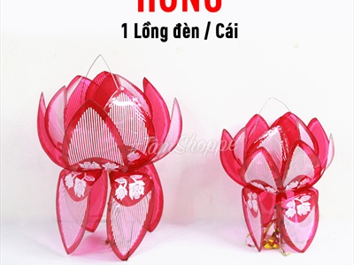 Lồng đèn hoa sen giấy kiếng 5 màu 2 cỡ LDEN-KIENG-02