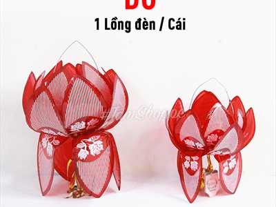 Lồng đèn hoa sen giấy kiếng 5 màu 2 cỡ LDEN-KIENG-02