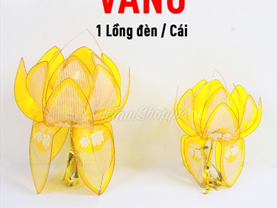 Lồng đèn hoa sen giấy kiếng 5 màu 2 cỡ LDEN-KIENG-02