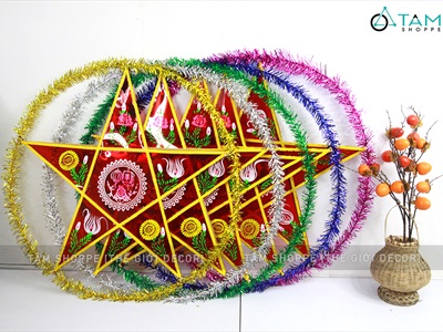 Lồng đèn ông sao truyền thống cỡ lớn 50-60-80cm (05 màu) LDEN-KIENG-05