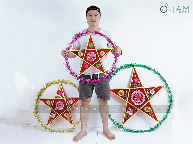 Lồng đèn ông sao truyền thống cỡ lớn 50-60-80cm (05 màu) LDEN-KIENG-05