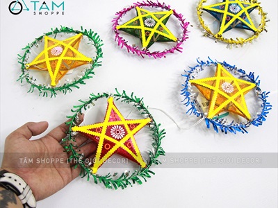 Lồng đèn ông sao truyền thống cỡ mini ĐK15cm (05 màu) LDEN-KIENG-04