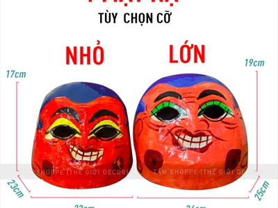 Mặt nạ ông địa giấy bồi thủ công 2 size MATNA-93