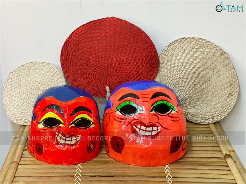 Mặt nạ ông địa giấy bồi thủ công 2 size MATNA-93