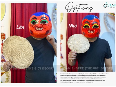 Mặt nạ ông địa giấy bồi thủ công 2 size MATNA-93