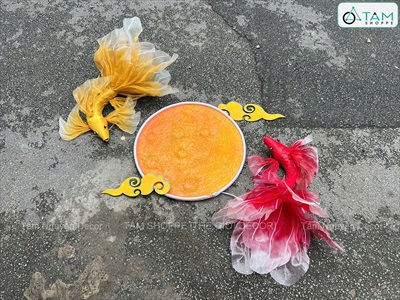 Set cá chép và trăng trang trí Trung thu - Tết [2025 - Tâm Nguyễn Decor] CC-TRUNGTHU-2505