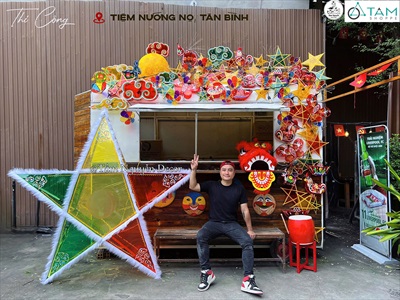 Tiểu cảnh Trung thu với lồng đèn ông sao 2m Tiệm Nướng Nọ [2025 - Tâm Nguyễn Decor] CC-TRUNGTHU-2502