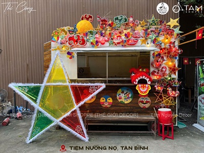 Tiểu cảnh Trung thu với lồng đèn ông sao 2m Tiệm Nướng Nọ [2025 - Tâm Nguyễn Decor] CC-TRUNGTHU-2502