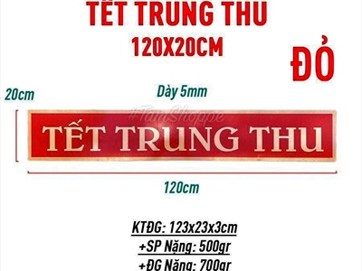Banner chữ Tết Trung Thu 20x120cm Formex 5ly (tặng băng keo 2 mặt) FORM-TRTHU-02