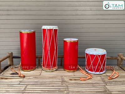 Trống cơm màu đỏ nhiều cỡ [Nhạc cụ -Decor] TRONG-03