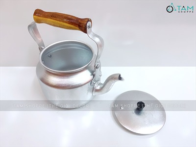 Ấm nấu nuớc bằng nhôm 3 lít tay cầm gỗ [Dáng đẹp - Dày dặn] NOINIEU-02