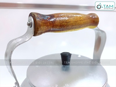 Ấm nấu nuớc bằng nhôm 3 lít tay cầm gỗ [Dáng đẹp - Dày dặn] NOINIEU-02