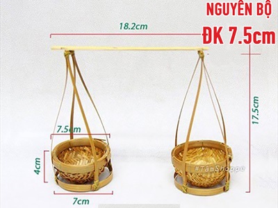 Bộ quang gánh tre nhỏ để bàn trang trí QUANGGANH-01