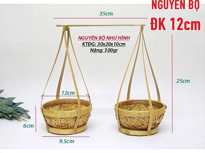 Bộ quang gánh tre nhỏ để bàn trang trí QUANGGANH-01