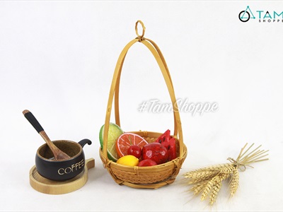 Bộ quang gánh tre nhỏ để bàn trang trí QUANGGANH-01
