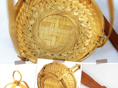 Bộ quang gánh tre nhỏ để bàn trang trí QUANGGANH-01