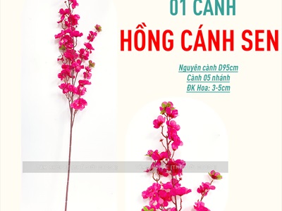 Cành hoa mai hoa đào 5 nhánh loại thường [Dài 95cm - 6 màu chọn] CANHHOA-08