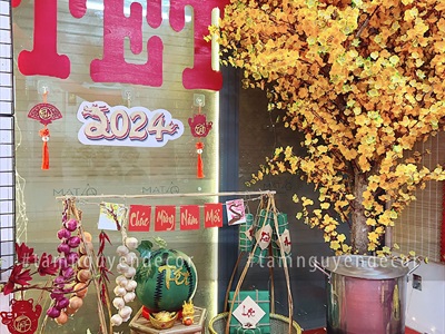 Cành hoa mai hoa đào 5 nhánh loại thường [Dài 95cm - 6 màu chọn] CANHHOA-08
