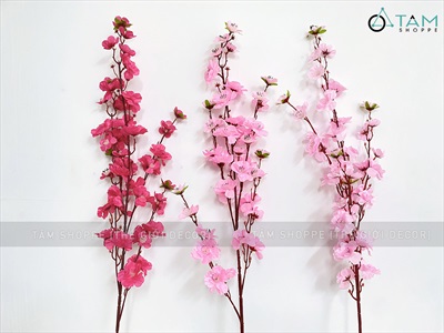 Cành hoa mai hoa đào 5 nhánh loại thường [Dài 95cm - 6 màu chọn] CANHHOA-08