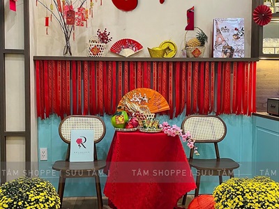 Chữ Tết thư pháp cỡ lớn bằng gỗ 60x72cm [Gỗ nhẹ - Màu sơn mờ] CHU-GO-06