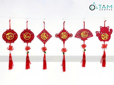Dây treo Tết gỗ 6 kiểu treo ngọc dài 35cm [Đơn giản - Kĩ đẹp] PKT-TET-06