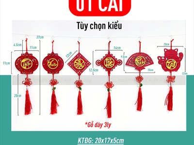 Dây treo Tết gỗ 6 kiểu treo ngọc dài 35cm [Đơn giản - Kĩ đẹp] PKT-TET-06