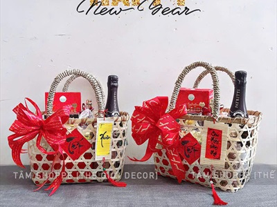 Dây treo Tết liễn thư pháp mành tre nhỏ [Đủ cỡ - Nhiều nội dung] PKT-TET-07