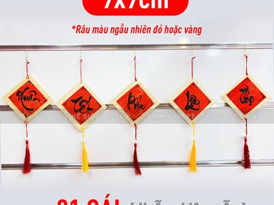 Dây treo Tết liễn thư pháp mành tre nhỏ [Đủ cỡ - Nhiều nội dung] PKT-TET-07
