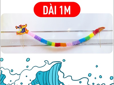 Lồng đèn con Rồng giấy cầm tay dài 1-3m [Treo được - dày đẹp] LDEN-GIAY-10