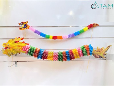 Lồng đèn con Rồng giấy cầm tay dài 1-3m [Treo được - dày đẹp] LDEN-GIAY-10