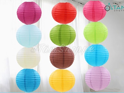 Lồng đèn vải tròn nhiều màu nhiều cỡ LDEN-VAI-01