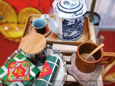 Mô hình bánh chưng bánh tét dưa hấu giấy [ DIY tự gấp - Nhiều cỡ] CHUNGTET-03