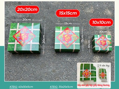 Mô hình bánh chưng bánh tét dưa hấu giấy [ DIY tự gấp - Nhiều cỡ] CHUNGTET-03