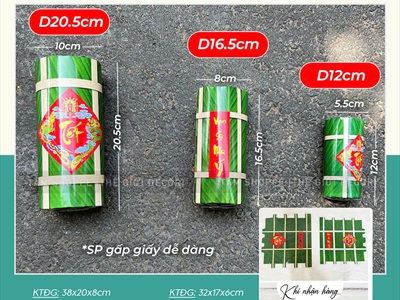 Mô hình bánh chưng bánh tét dưa hấu giấy [ DIY tự gấp - Nhiều cỡ] CHUNGTET-03