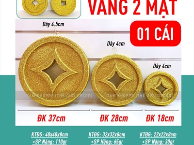 Mô hình đồng tiền vàng mút xốp kim tuyến cỡ lớn [Hàng đẹp + 03 cỡ] DONGTIEN-02