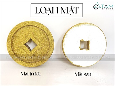 Mô hình đồng tiền vàng mút xốp kim tuyến cỡ lớn [Hàng đẹp + 03 cỡ] DONGTIEN-02